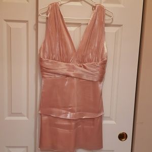 Shiny Light Pink Mini Dress